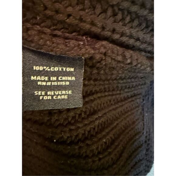 525 America women’s black open chunky knit sweater with bell sleeves minimalist - Picture 8 of 8